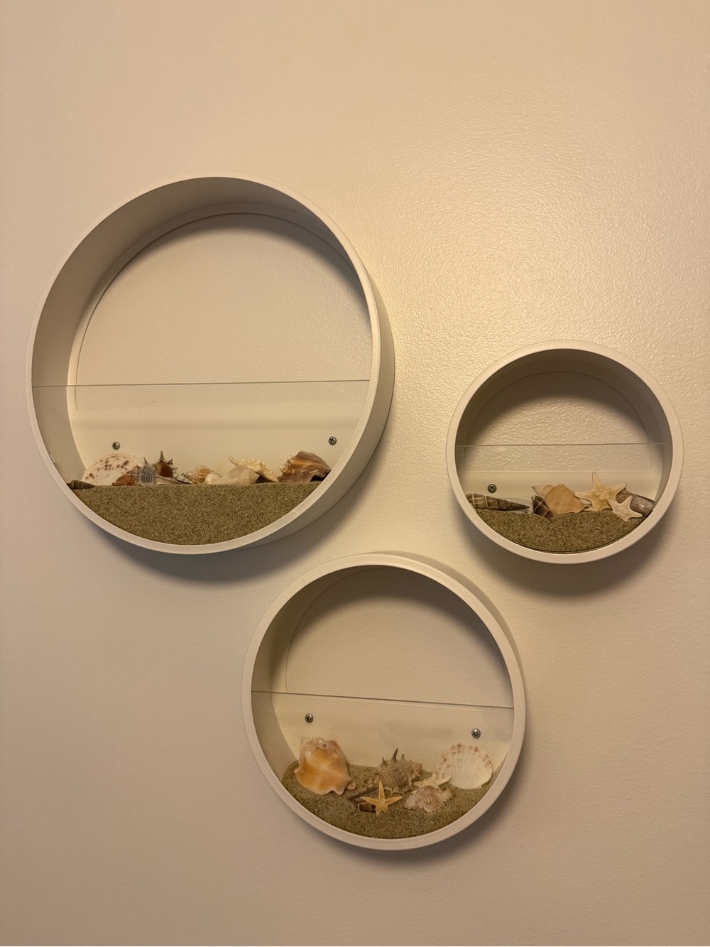 Coastal Circle Wall Shelves decor - White multi use